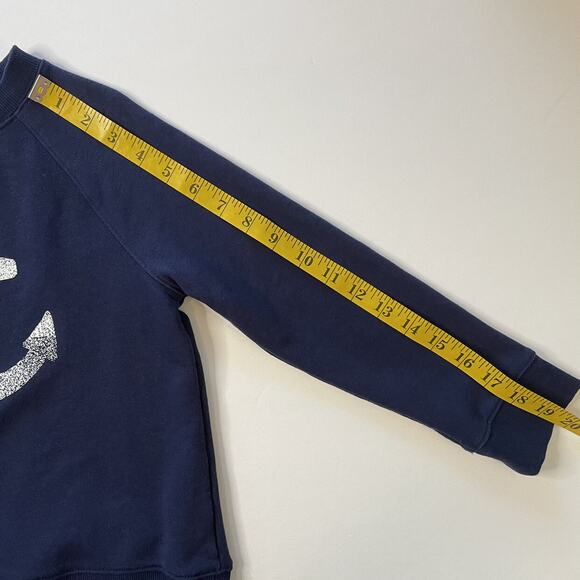 Janie And Jack Nautical Navy Anchor Sweatshirt Size 6 - Picture 4 of 6